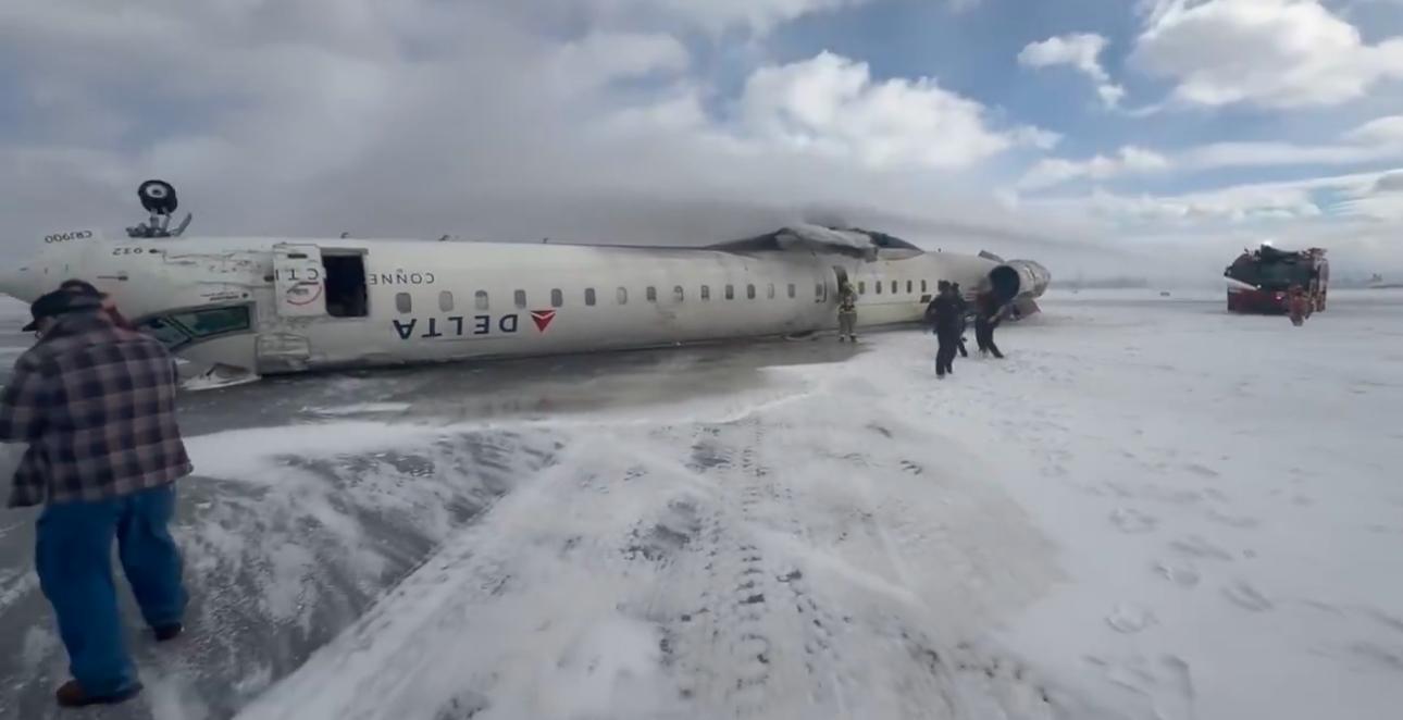 Delta Flight Crashes In Toronto, 15 Injured In Snowy Landing