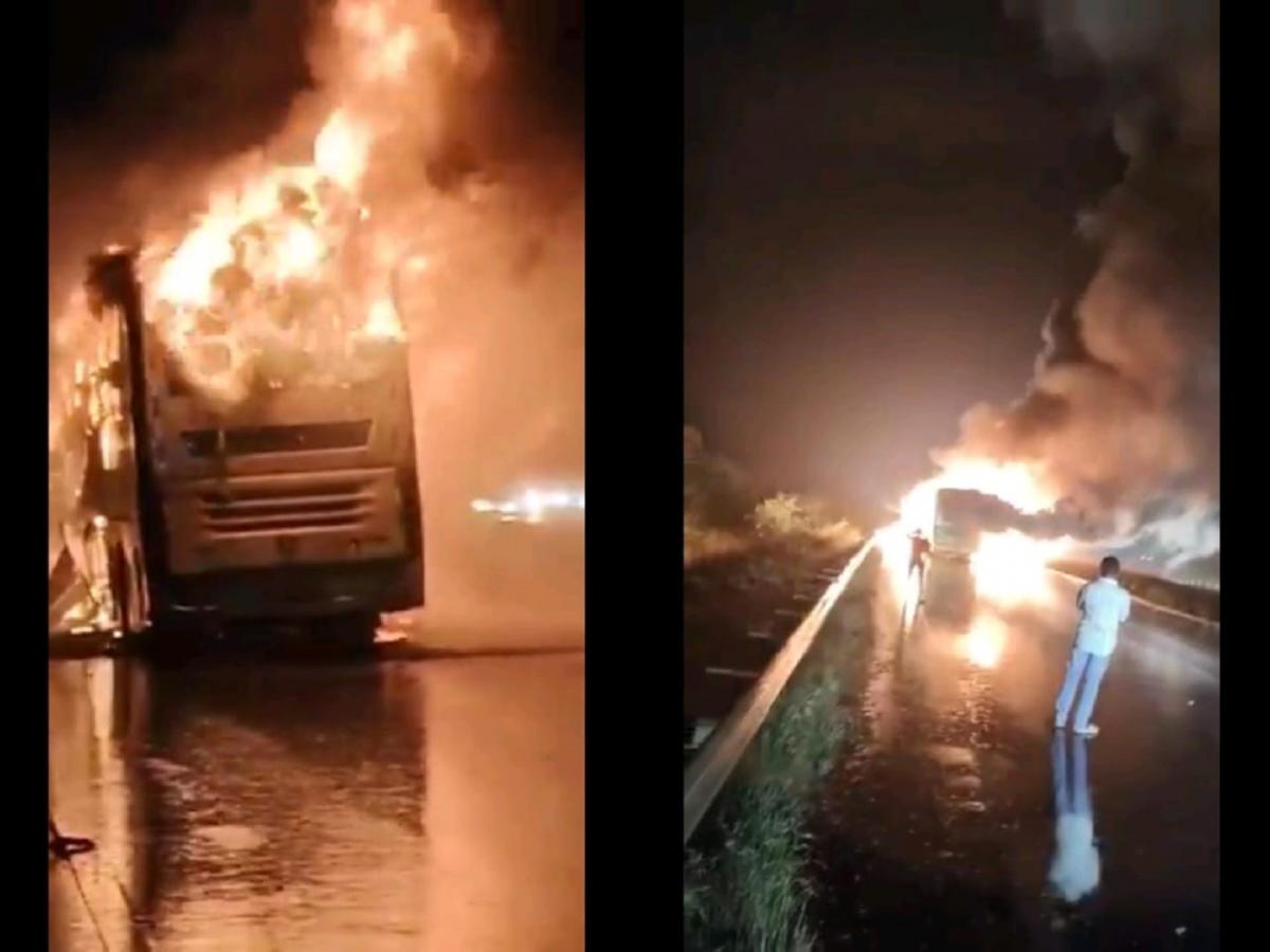 At Least 25 Killed As Private Bus En Route To Bengaluru Catches Fire In ...